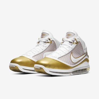 Nike LeBron 7 QS - Férfi Utcai Cipő - Fehér/Metal Arany/Fehér